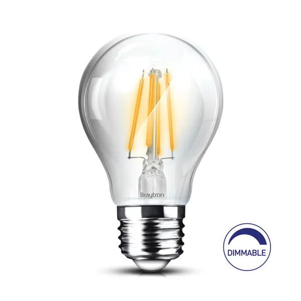 BRY-ADVANCE-8W-E27-A60-CLR-DIM-3000K-BULB