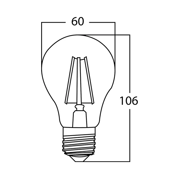 BRY-ADVANCE-8W-E27-A60-CLR-DIM-3000K-BULB
