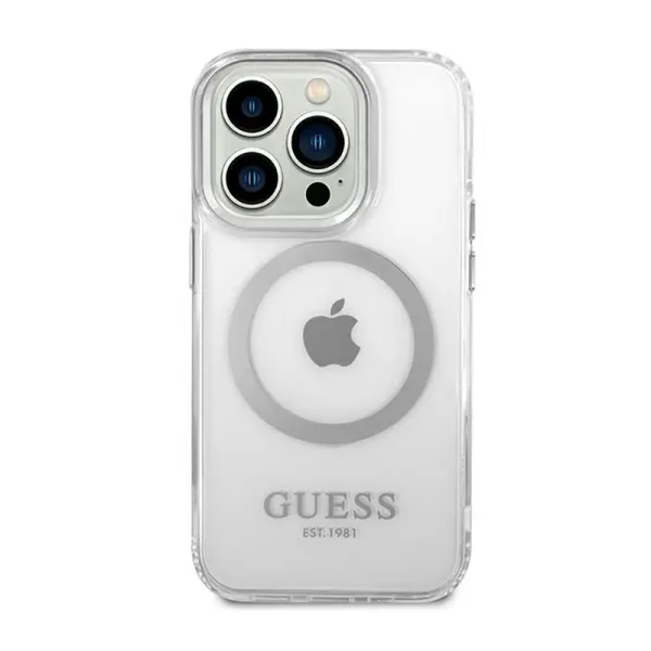 Guess Metal Outline MagSafe - Case for iPhone 14 Pro (Clear)