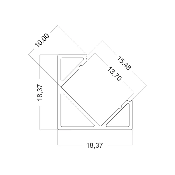BRY-CR1818-2MT-SLV-ALUMINIUM PROFILE