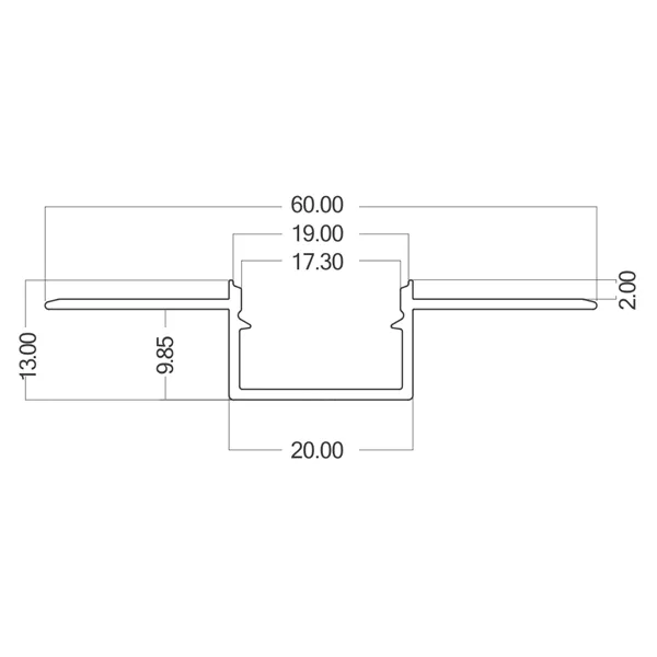 BRY-TR20-2MT-SLV-ALUMINIUM PROFILE