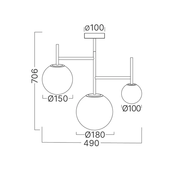 BRY-S012C-3H-3xG9-OPL-BLC-PENDANT LIGHT