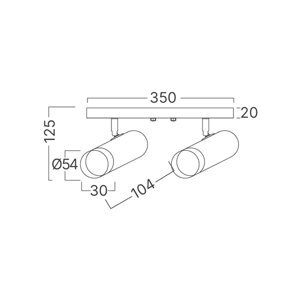 BRY-G002C-2H-2xGU10-GLD-BLC-CEILING LIGHT