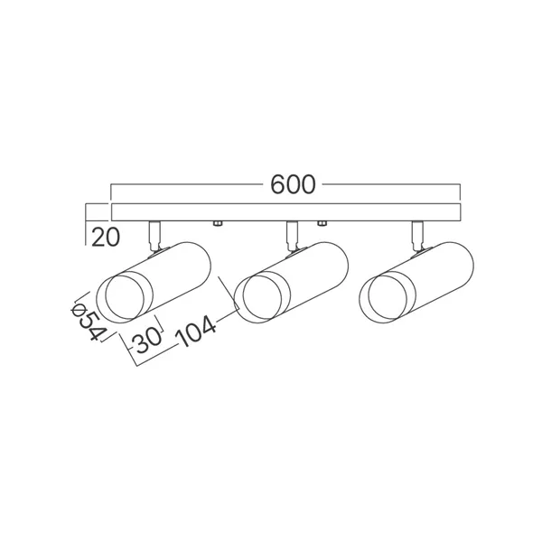 BRY-G002C-3H-3xGU10-GLD-BLC-CEILING LIGHT