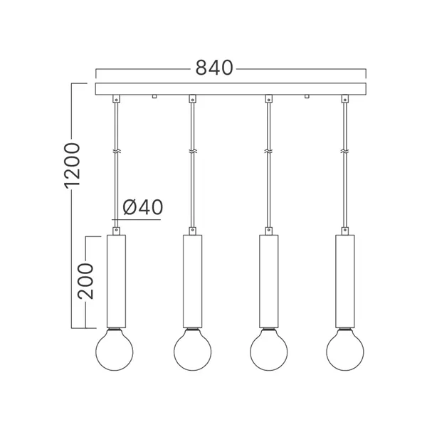BRY-G005S-4H-4xE27-BLC-PENDANT LIGHT