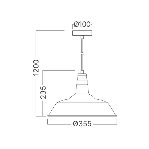 BRY-P003R-1H-1xE27-BLC-PENDANT LIGHT
