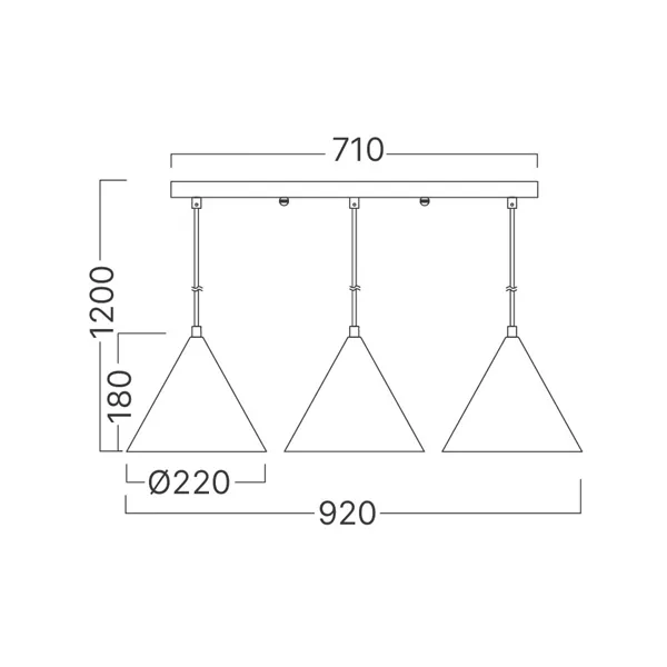 BRY-P010S-3H-3xE27-GLD-PENDANT LIGHT
