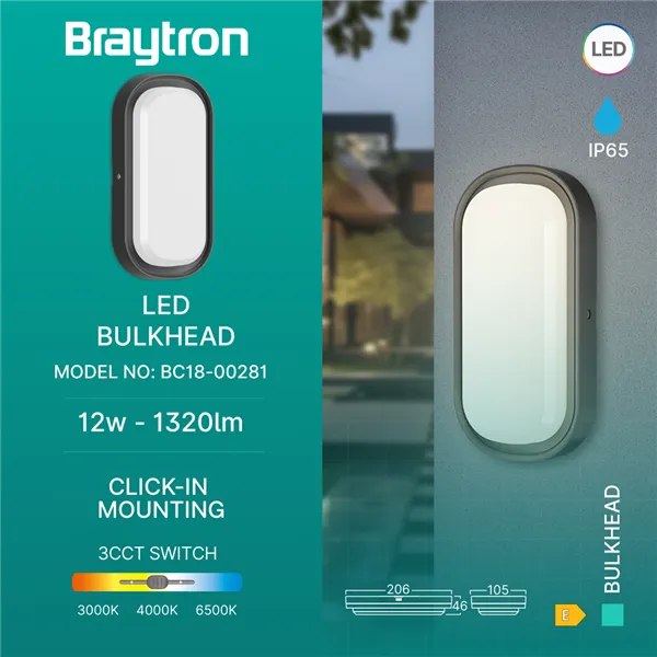 BRY-BULKHEAD-12W-ELP-BLC-3IN1-IP65-LED BULKHEAD