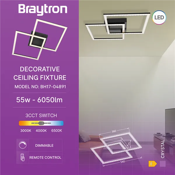 BRY-CRYSTAL-A-55W-3IN1-RMT-BLC-CEILING LIGHT