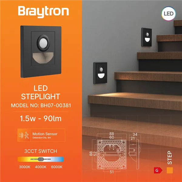 BRY-STEP-BS-SNS-1,5W-3IN1-BLC-STEPLIGHT