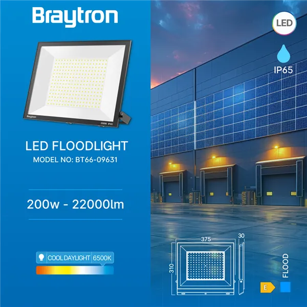 BRY-FLOOD-CF-200W-BLC-6500K-IP65-LED FLOODLIGHT