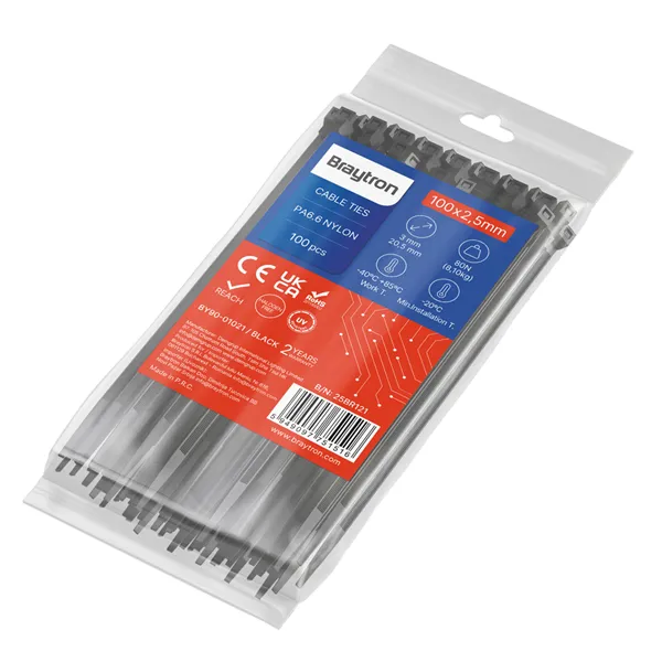 BRY-2,5x100mm-100pcs/bag-PA66-BLC-CABLE TIES