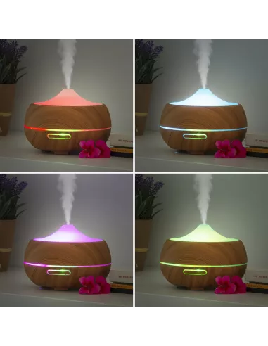 Aroma Diffuser Humidifier with Multicolour LED Wooden-Effect InnovaGoods