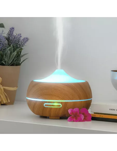 Aroma Diffuser Humidifier with Multicolour LED Wooden-Effect InnovaGoods