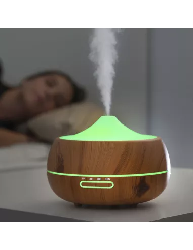 Aroma Diffuser Humidifier with Multicolour LED Wooden-Effect InnovaGoods