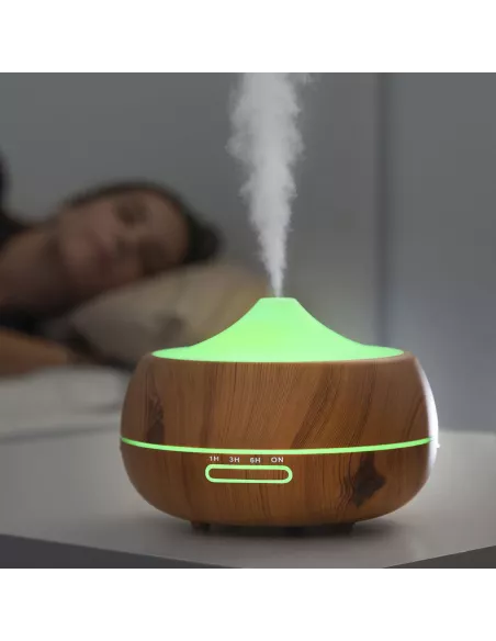 Aroma Diffuser Humidifier with Multicolour LED Wooden-Effect InnovaGoods