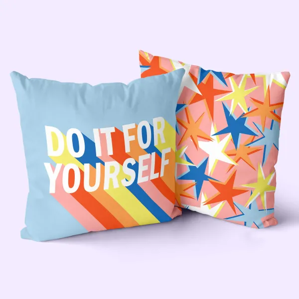 Чехол для подушки HappyFriday Aware Do it  Разноцветный 50 x 50 cm 2 Предметы