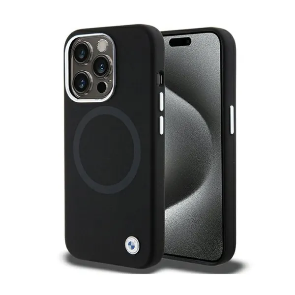 BMW Signature Liquid Silicone MagSafe - Case for iPhone 15 Pro (Black)