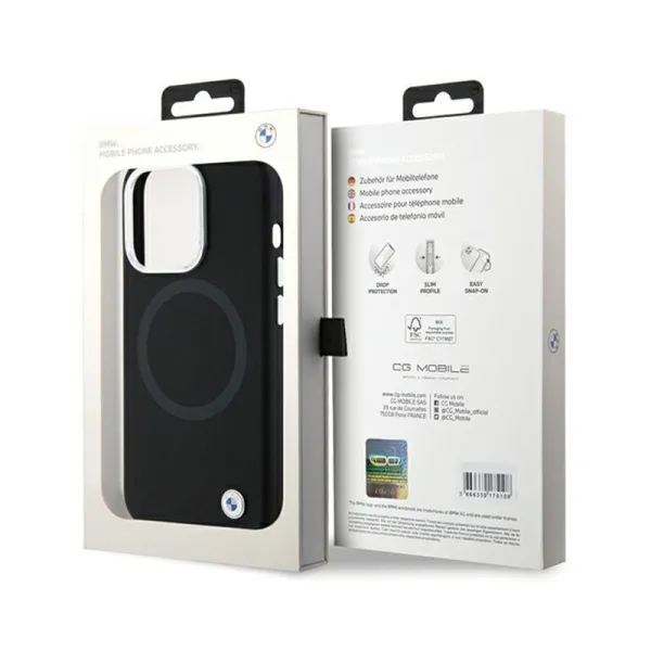 BMW Signature Liquid Silicone MagSafe - Case for iPhone 15 Pro (Black)