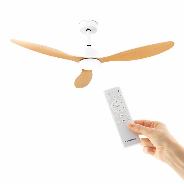 LED Ceiling Fan with 3 ABS Blades Wuled InnovaGoods Wood 36 W