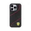 Ferrari Perforated Waves Metal Logo - iPhone 15 Pro Case (black)