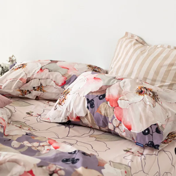 Šiaurės šalių viršelis HappyFriday White Peonies Spalvotas 155 x 220 cm