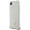 Guess Grained Hot Stamp Peony Triangle Logo MagSafe - Case for iPhone 16e (beige)