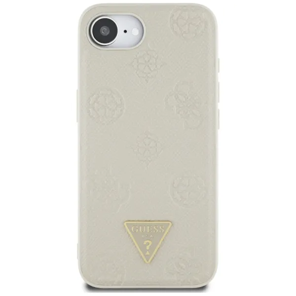 Guess Grained Hot Stamp Peony Triangle Logo MagSafe - Case for iPhone 16e (beige)