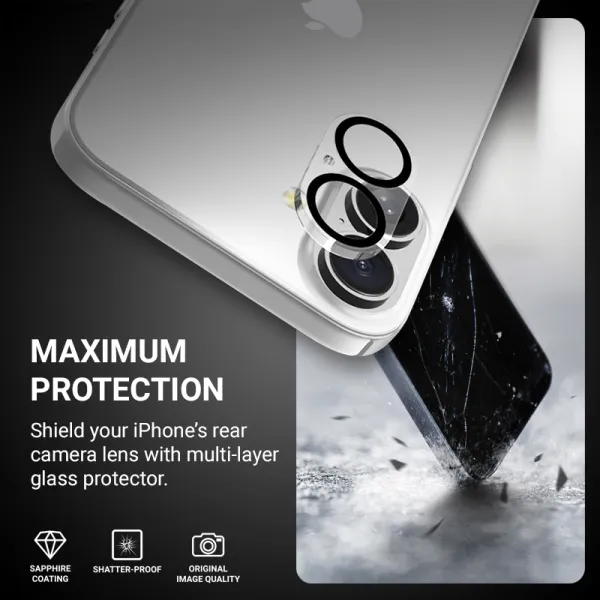 Crong Lens Shield - Glass for the camera and lens of the iPhone 16 / iPhone 16 Plus