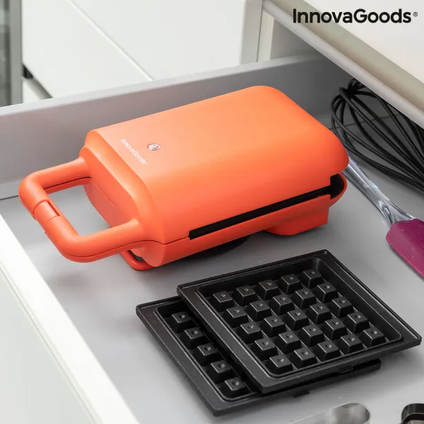 2-in-1 Waffle and Sandwich Maker with Recipes Wafflicher InnovaGoods