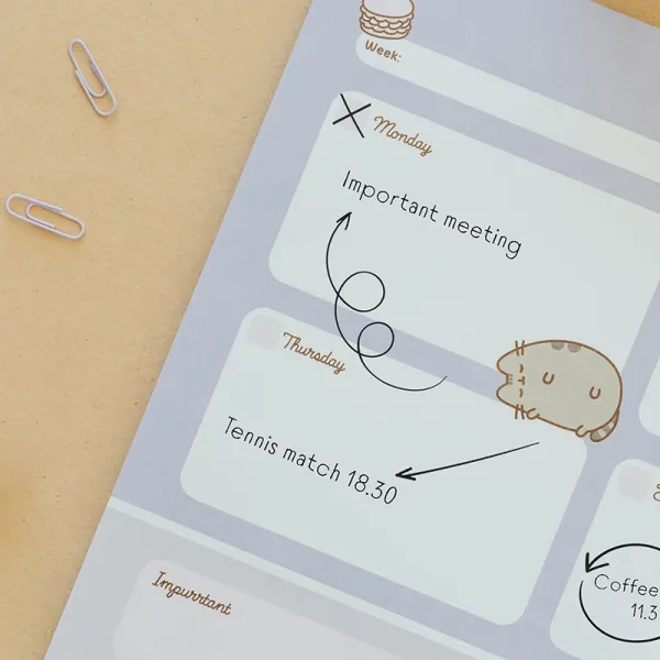 Pusheen - Weekly Planner from the Moments Collection 54 pages A3