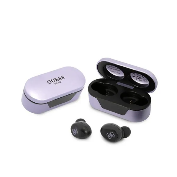 Guess True Wireless Earphones BT5.0 5H - TWS earphones + charging case (purple)