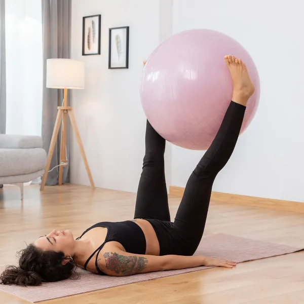 Yoga Ball with Stability Ring and Resistance Bands Ashtanball InnovaGoods