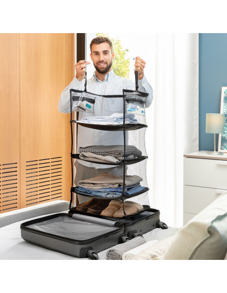 Foldable, Portable, Shelving Unit for Organising Luggage Sleekbag InnovaGoods