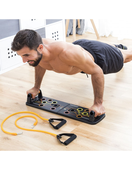 Push-Up Board with Resistance Bands and Exercise Guide Pulsher InnovaGoods