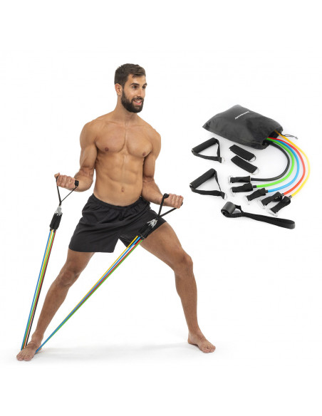 Set of Resistance Bands with Accessories and Exercise Guide Rebainer InnovaGoods 5 Units