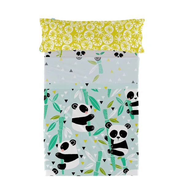 Antklodės užvalkalas be užpildo HappyFriday Moshi Moshi Panda garden blue Mėlyna Lova 105 2 Dalys