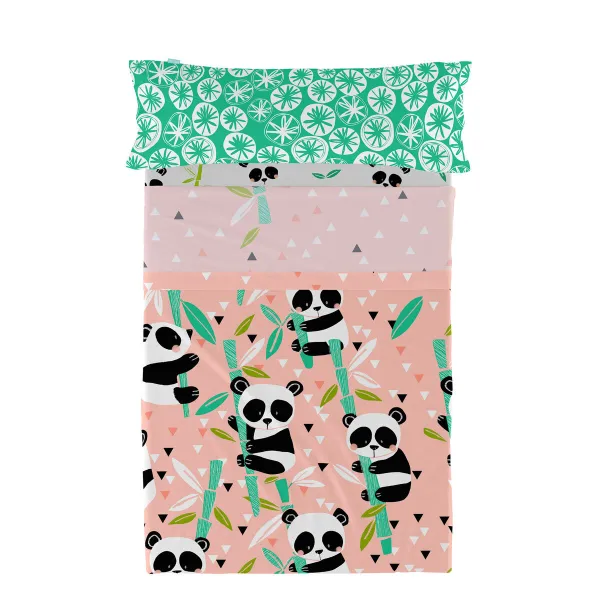Antklodės užvalkalas be užpildo HappyFriday Moshi Moshi Panda garden Rožinė Lova 105 2 Dalys