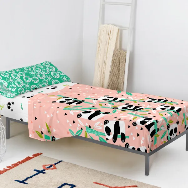 Мешок Nordic без наполнения HappyFriday Moshi Moshi Panda garden Розовый 105 кровать 2 Предметы