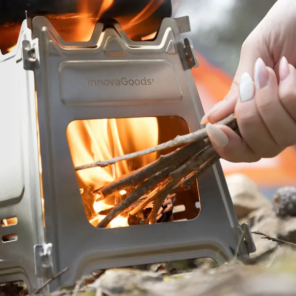 Collapsible Steel Camping Stove Flamet InnovaGoods