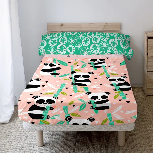 Мешок Nordic без наполнения HappyFriday Moshi Moshi Panda garden Розовый 80/90 кровать 2 Предметы