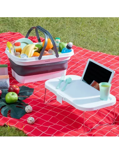 Folding Picnic Basket with Lid-Table Pickning InnovaGoods