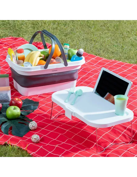 Folding Picnic Basket with Lid-Table Pickning InnovaGoods