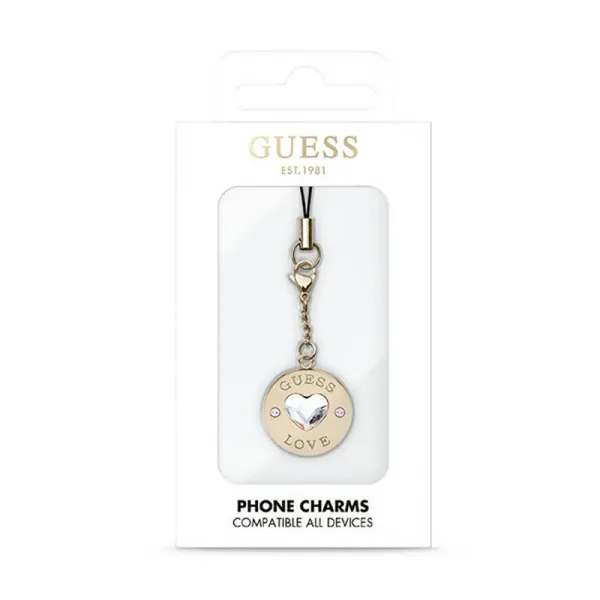 Guess Phone Strap Heart Diamond Charm with Rhinestones - Phone pendant