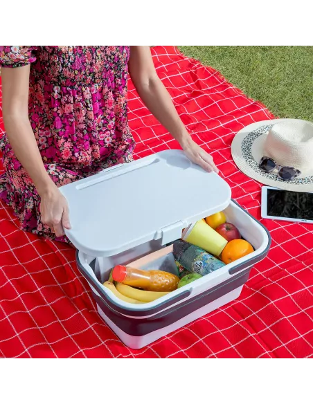 Folding Picnic Basket with Lid-Table Pickning InnovaGoods