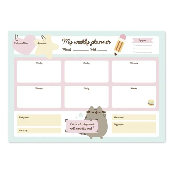 Pusheen - Weekly Planner from the Foodie Collection 54 pages A3