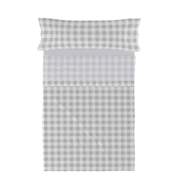 Segas Pārvalks Bez Pildījuma HappyFriday Basic Kids Vichy Pelēks Gulta 105 180 x 270 cm 2 Daudzums