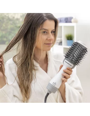 Ionic Dryer and Volumising Brush Volumio InnovaGoods White Grey 1000 W