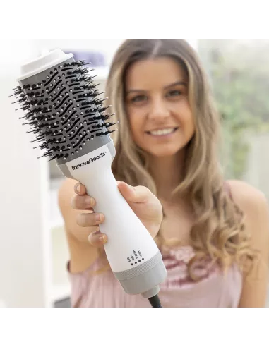 Ionic Dryer and Volumising Brush Volumio InnovaGoods White Grey 1000 W