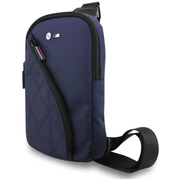 BMW Nylon Pocket & Metal Logo - Crossbody Phone Bag (Navy Blue)